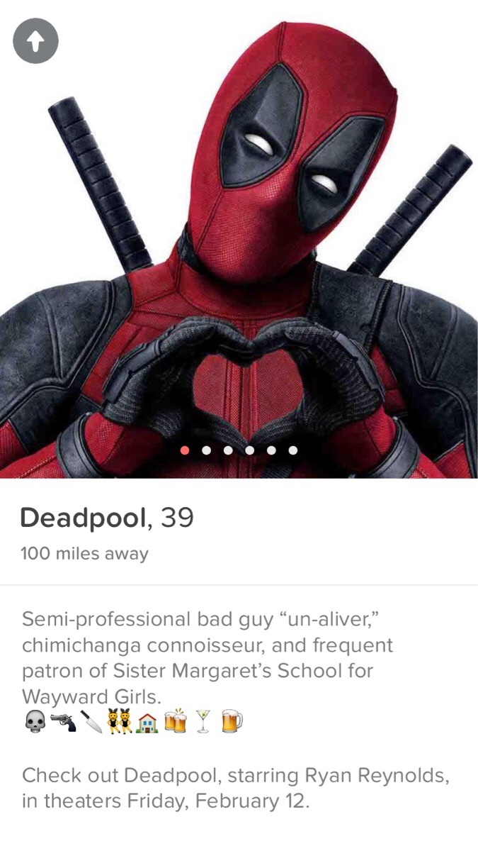 Dealpool's Tinder profile